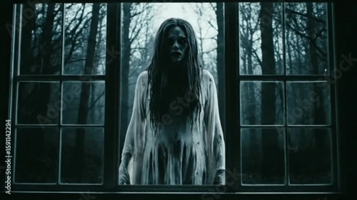 Scary Ghost Suddenly Appears at the Window at Night