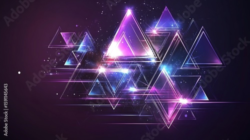 Abstract geometric design with vibrant triangles
