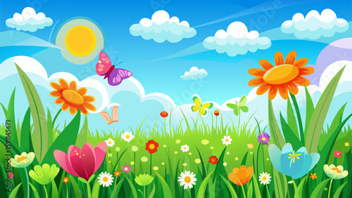 grass and flowers