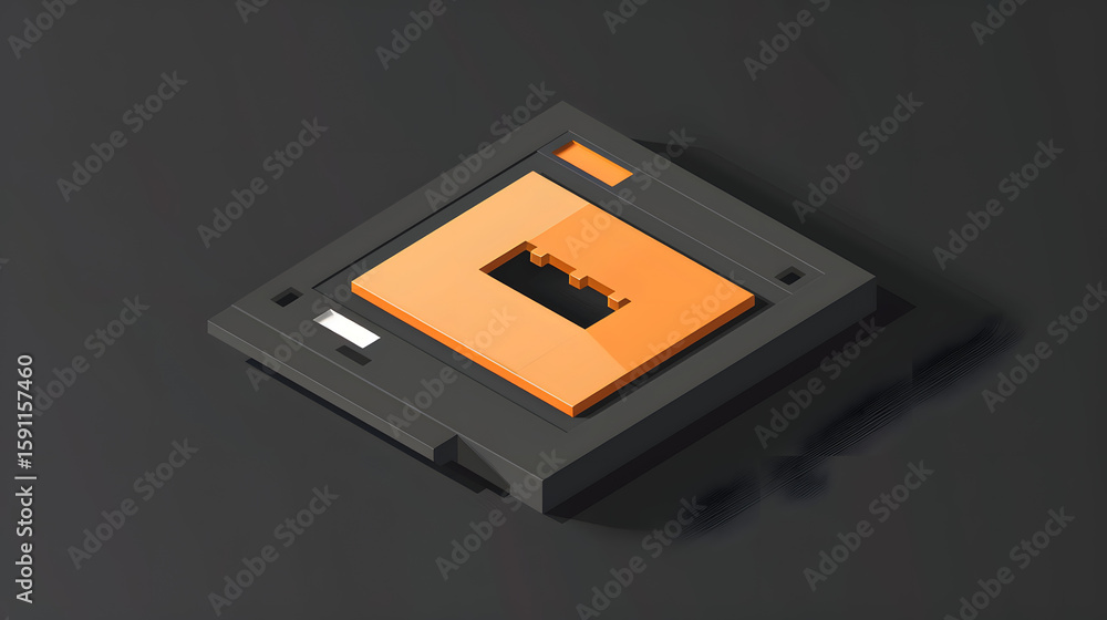 Fototapeta premium isometric 3d icon of a floppy disk vintage