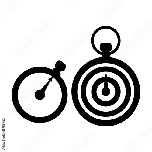 Free Download Two stopwatch symbols in black and white minimalist art style - GFXLoad