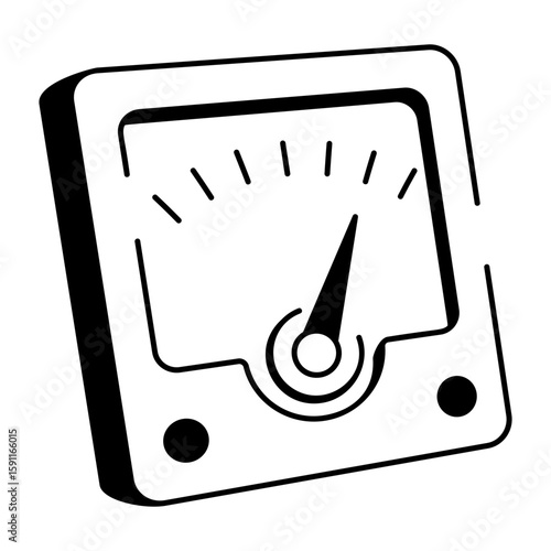 A hand drawn style icon depicting voltmeter