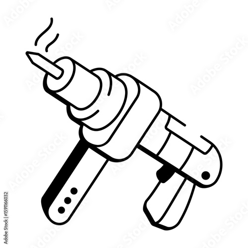 A sketchy style icon representing soldering iron
