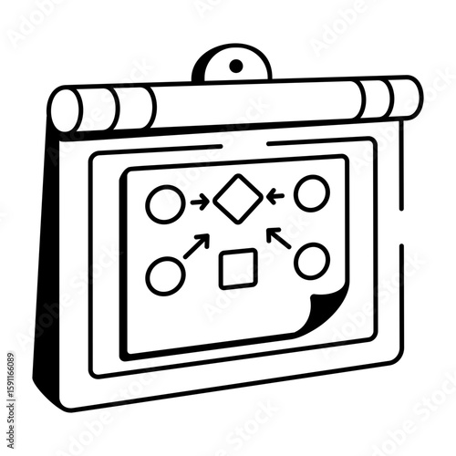 A sketchy style icon representing schematic diagram