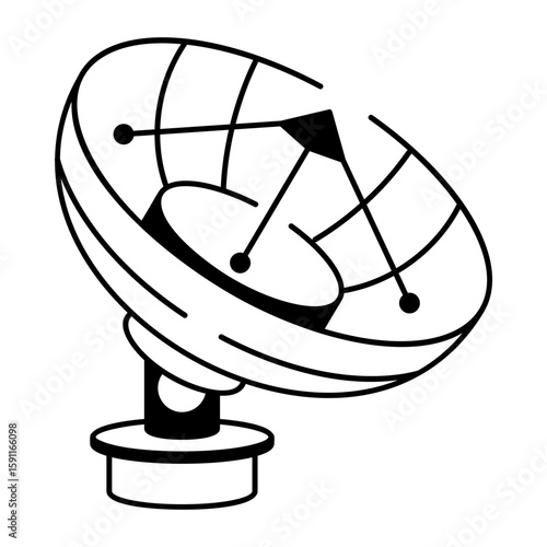 A drawing style icon showing satellite dish

