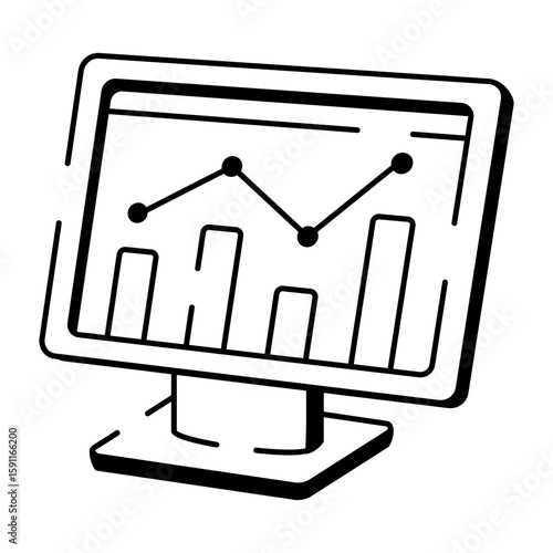 A doodle style icon showing data analysis
