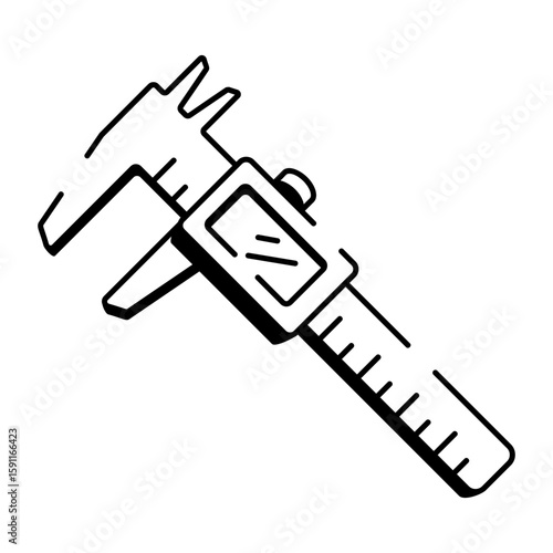 A drawing style icon showing vernier calliper
