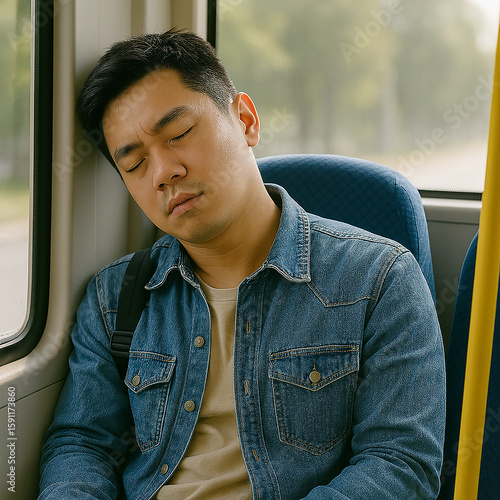 버스에서 졸고있는남자