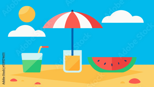 summer beach vector illustration