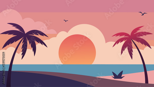 sunset on the beach
