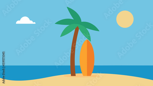 tropical beach with palm trees