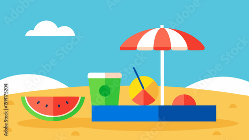 summer beach vector illustration