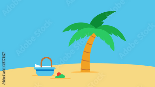 summer beach vector illustration