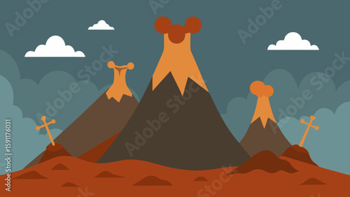 vector illustration of mountain landscape