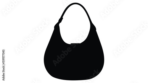 Black silhouette of a hobo bag with a shoulder strap