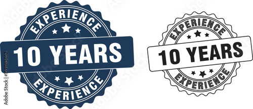 Ten years experience stamp vector illustration for business and company success and trusted service