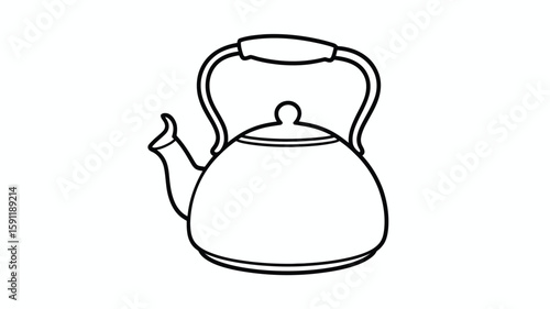 Simple Line Art Tea Kettle