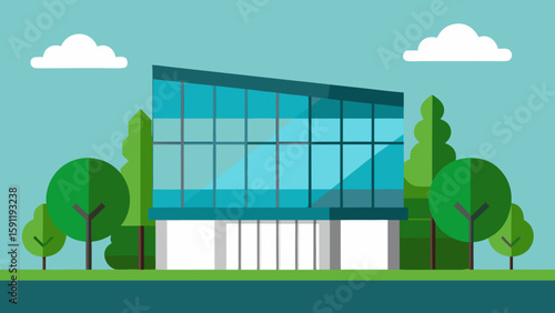 City life illustration: people in urban parks with green energy and eco-friendly architecture under a clear sky