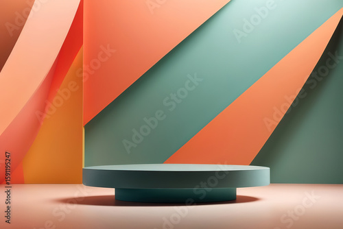 Amazing Minimalism abstract background, pedestal