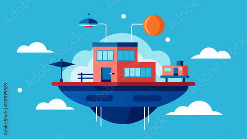 A vast cargo ship cruises through the tranquil ocean waters under a clear sky