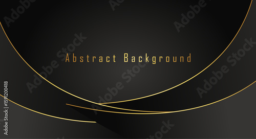 Luxury abstract background, with golden lines on dark, modern black backdrop concept, Illustration background