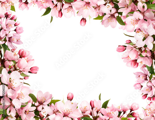 Wallpaper Mural Vertical Invitation Card with Pink Watercolor Blossoms Framing the Corners, PNG Transparent Background. Torontodigital.ca