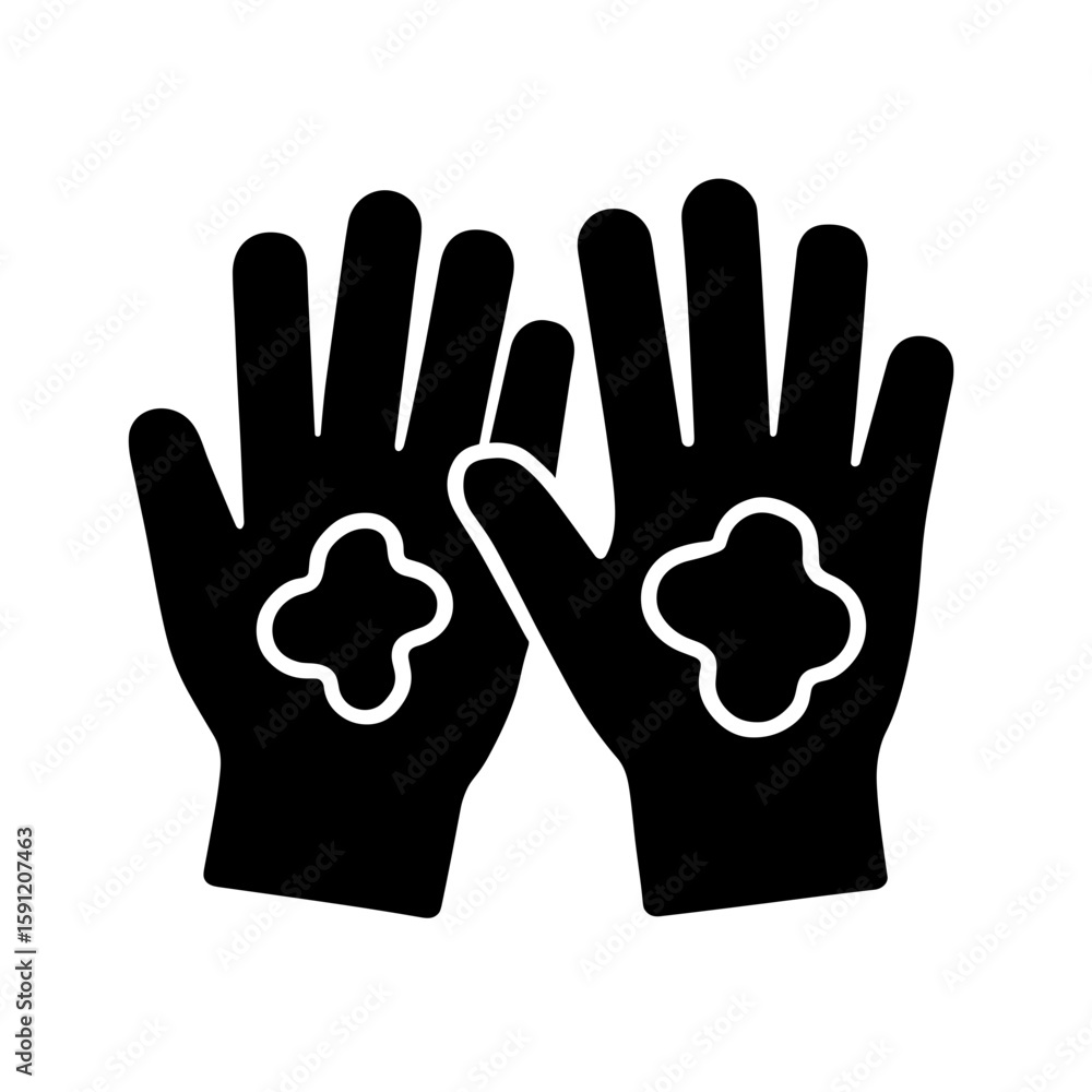 Obraz premium Solid black unwashed hands icon representing poor hand hygiene