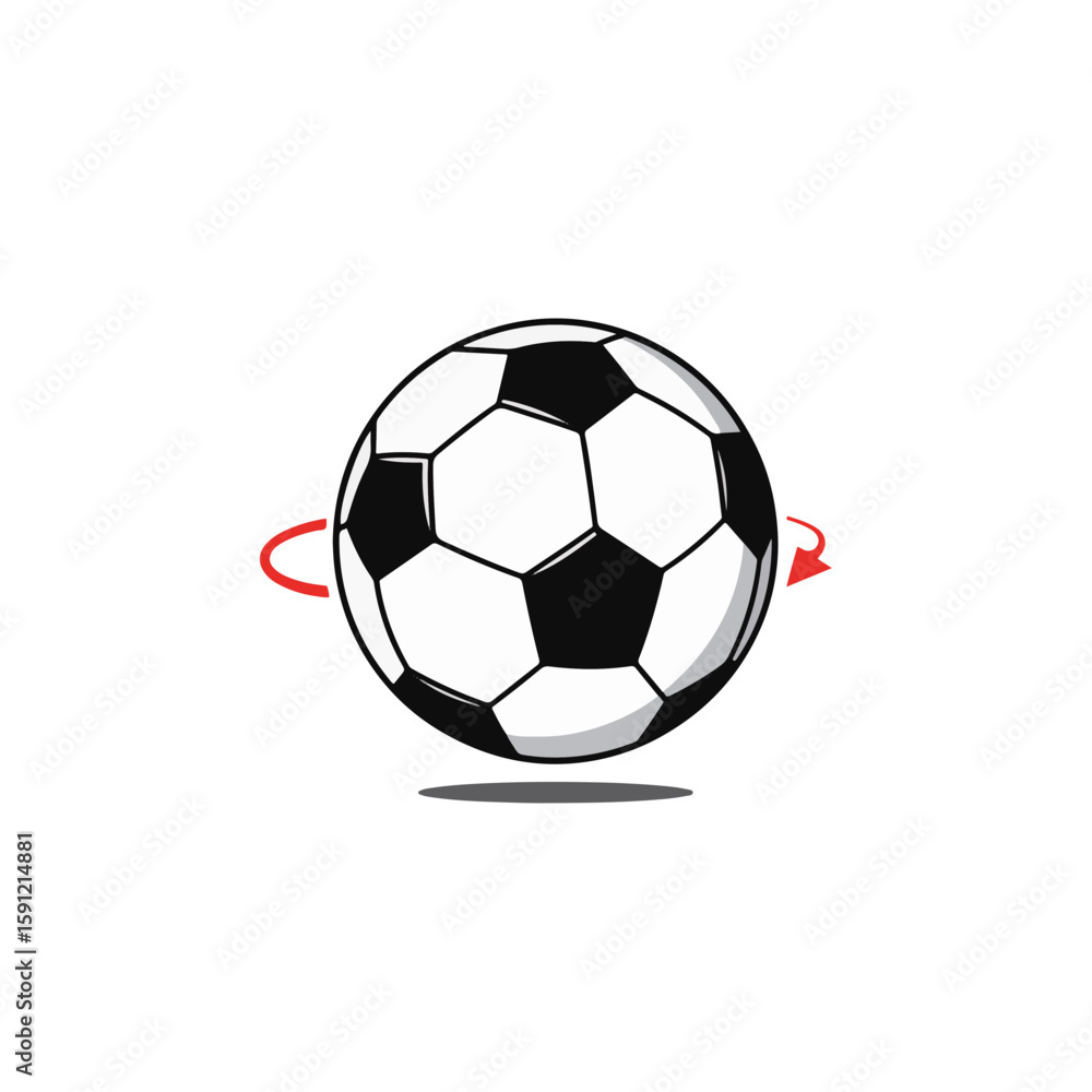 Fototapeta premium Minimalist football design with red accents on white background, sports concept