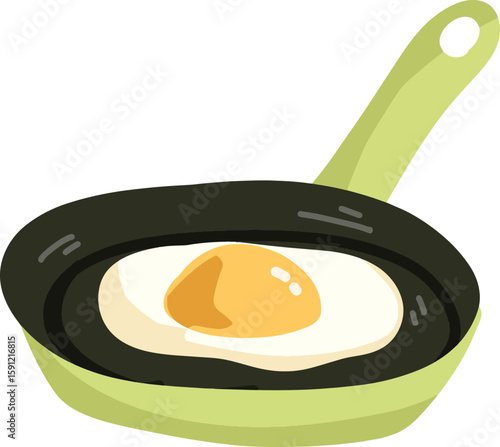 fried egg on a frying pan