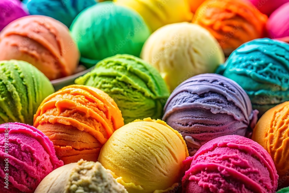 Bowl of colorful ice cream balls Bowl of colorful ice cream balls