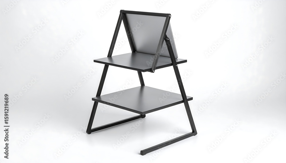 Fototapeta premium Modern, two-tiered, foldable shelving unit