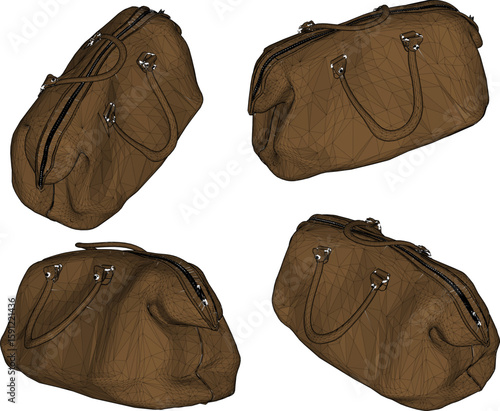Vector sketch illustration of a travel bag design for carrying clothes on long trips 