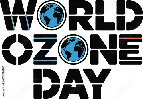 Modern Geometric World Ozone Day Typography Design