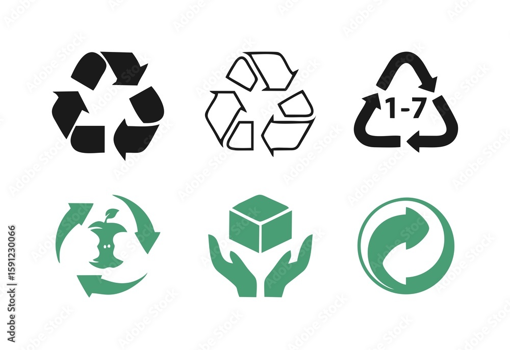 Obraz premium Green Recycling Icons