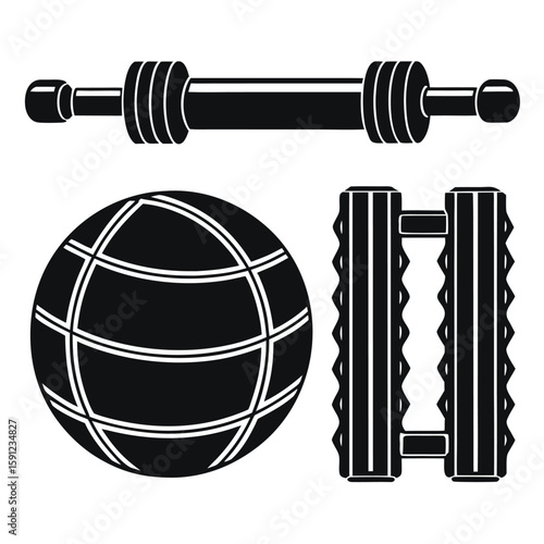 Fitness and Wellness Icons Gym Nutrition and Lifestyle Symbols Set