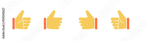 親指を立てたシンプルな手のハンドサインのイラスト
