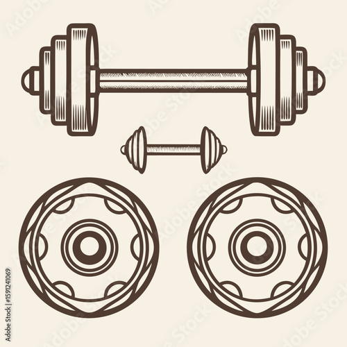 Fitness and Wellness Icons Gym Nutrition and Lifestyle Symbols Set