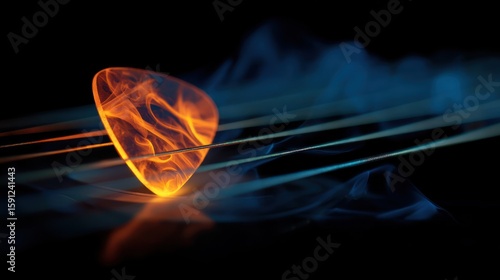 Flaming guitar pick image
