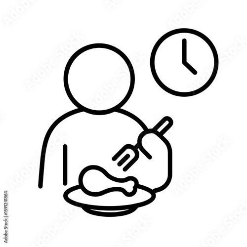 Timed eating outline icon representing irregular meals