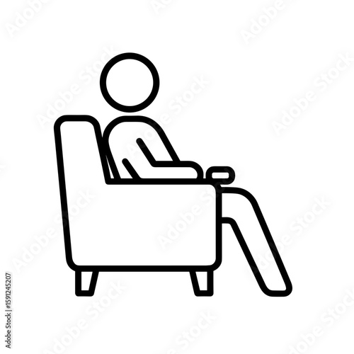 Seated person outline icon representing sedentary lifestyle