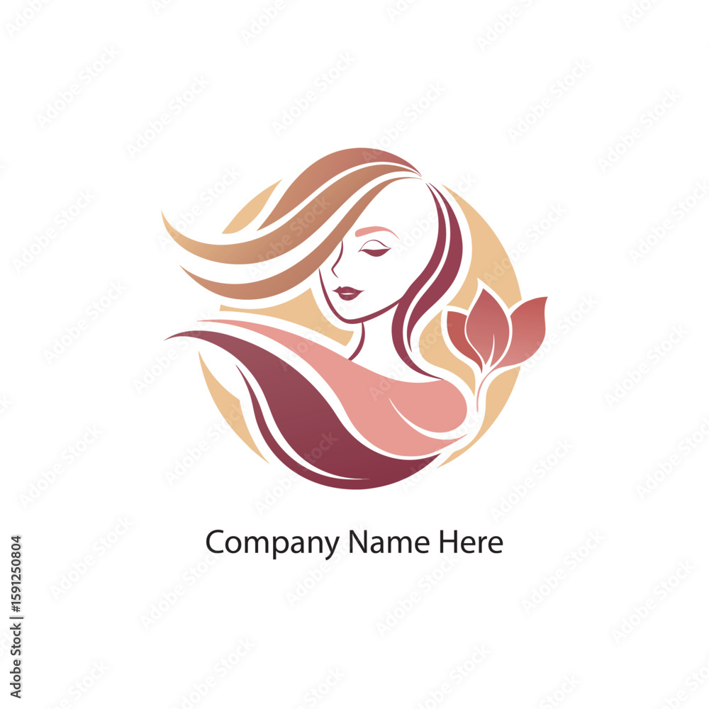 Beauty spa logo vector with abstract woman face silhouette Beauty spa logo vector with abstract woman face silhouette