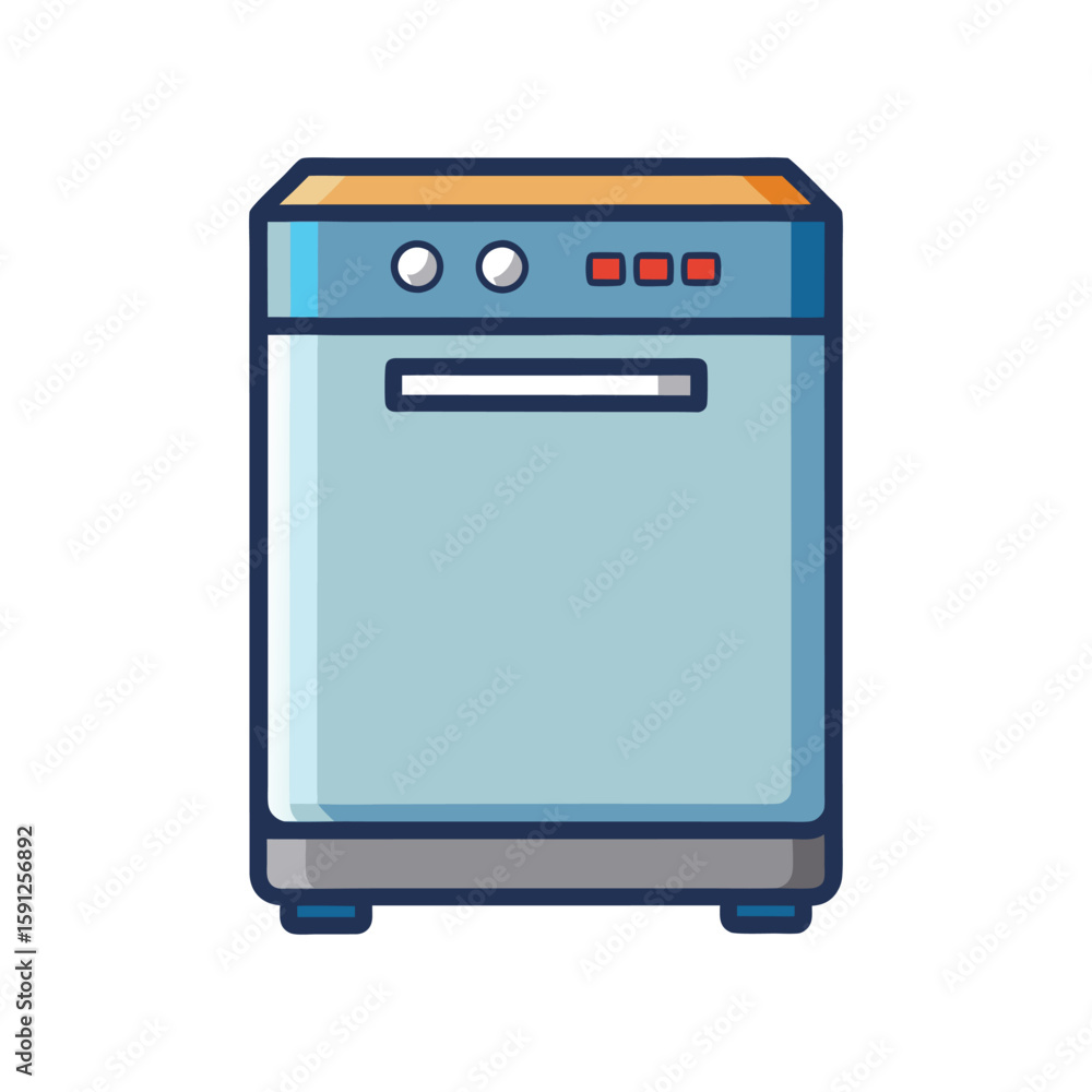 Vector Illustration of a Dishwasher Kitchen Appliance Isolated on a White Background
Vector Illustration of a Dishwasher Kitchen Appliance Isolated on a White Background