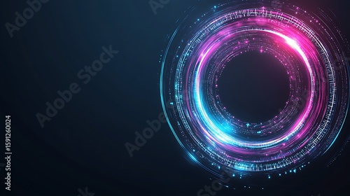 Abstract neon circle background