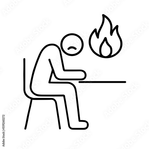 Burnout outline icon representing burnout