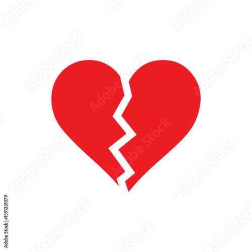 Broken heart icon vector illustration for web, ui designs