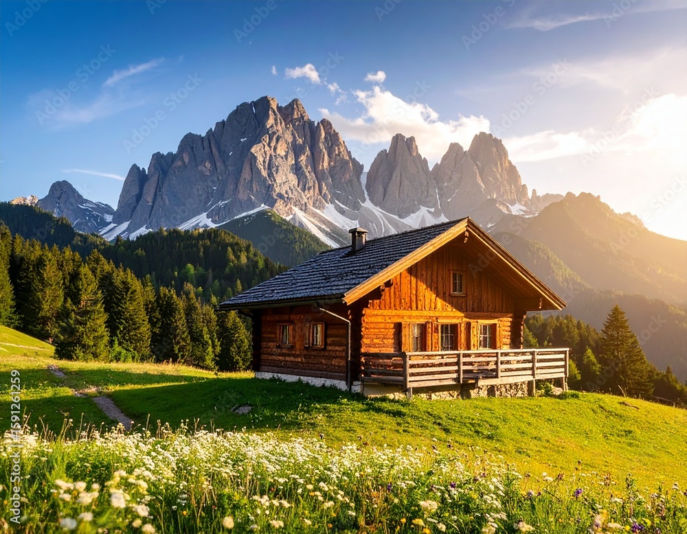 Fototapeta premium swiss alpine hut