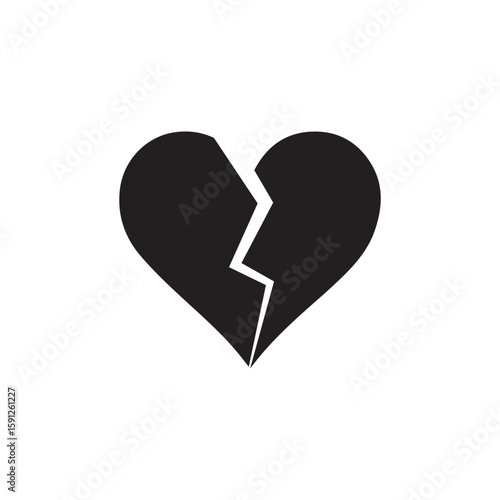 Broken heart icon vector illustration for web, ui designs