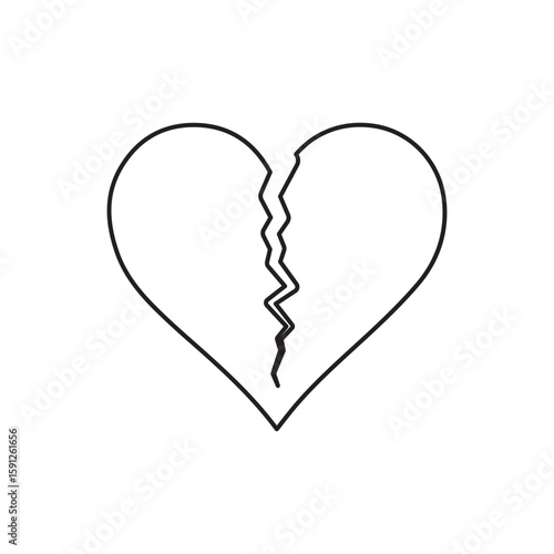 no broken heart icon simple vector outline logo