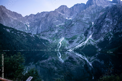 Fototapeta Naklejka Na Ścianę i Meble -  mountain views, rocky peaks, mountain pond, sea eye