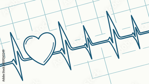 Heartbeat ekg line vector illustration for medical health and wellness design concept graphic element